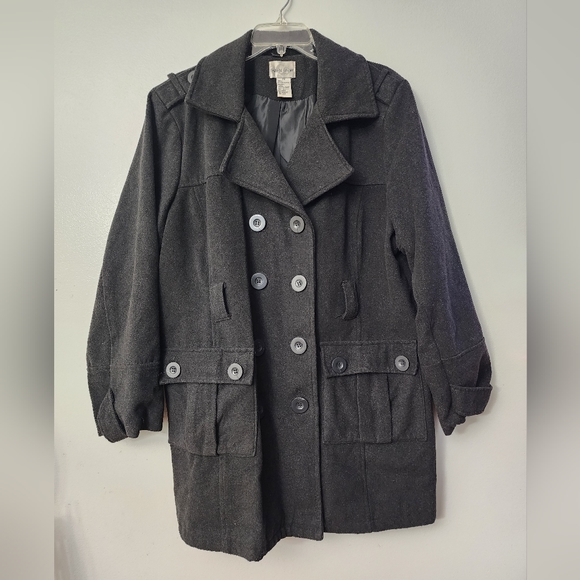 Caren Sport Jackets & Blazers - Caren Sport Black Peacoat 2X